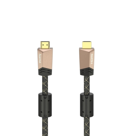 Câble HDMI mâle Hama Prime 4K - Longueur : 1,5 m - Compatible ARC - Connecteurs plaqués or - Ethernet - Vitesse jusqu'à 18 Gbit/