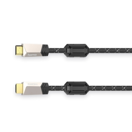 Câble HDMI mâle Hama Prime 4K - Longueur : 1,5 m - Compatible ARC - Connecteurs plaqués or - Ethernet - Vitesse jusqu'à 18 Gbit/