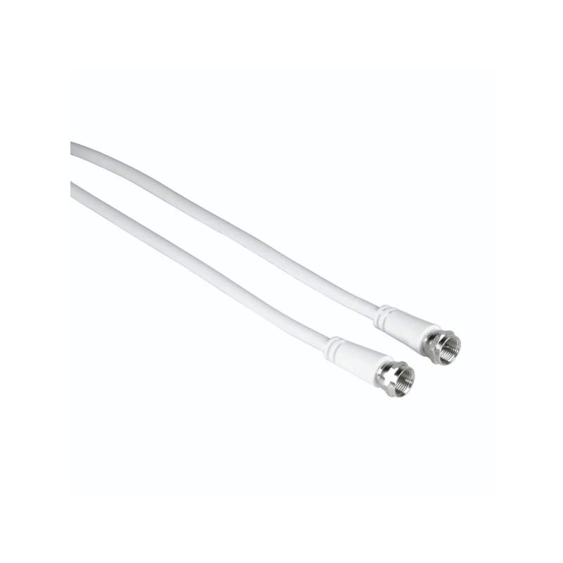 Câble d'antenne coaxial Hama Entry - Longueur 1,5 m - Connecteur F mâle - Double blindage - Blindage 75 dB - Impédance 75 ohms -