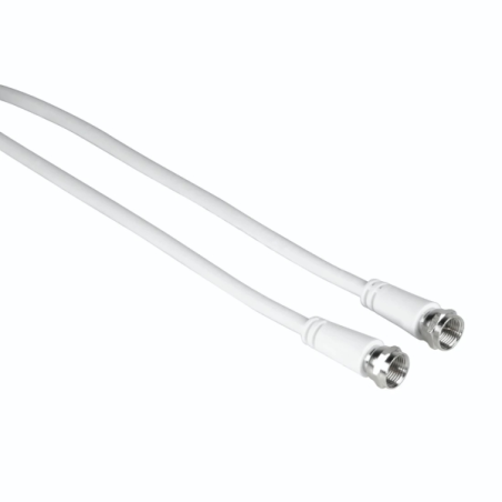 Câble d'antenne coaxial Hama Entry - Longueur 1,5 m - Connecteur F mâle - Double blindage - Blindage 75 dB - Impédance 75 ohms -