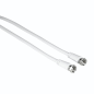 Câble d'antenne coaxial Hama Entry - Longueur 1,5 m - Connecteur F mâle - Double blindage - Blindage 75 dB - Impédance 75 ohms -