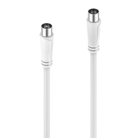 Câble coaxial Hama Essential pour antenne mâle/femelle - Longueur : 1,5 m - Double blindage - Blindage : 90 dB - Impédance : 75