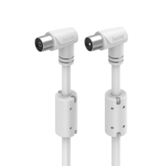 Câble coaxial Hama Essential pour antenne mâle/femelle - Longueur : 1,5 m - Triple blindage - Blindage : 90 dB - Impédance : 75