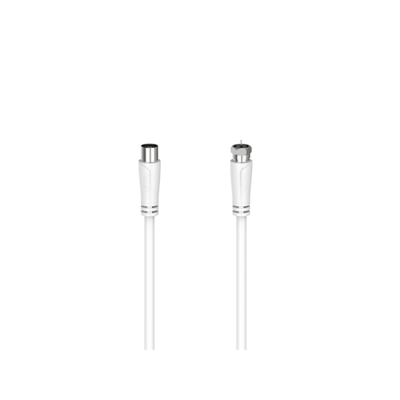 Câble coaxial Hama Essential pour antenne - Longueur 3 m - Connecteur femelle coaxial - Connecteur mâle F - Double blindage - Bl