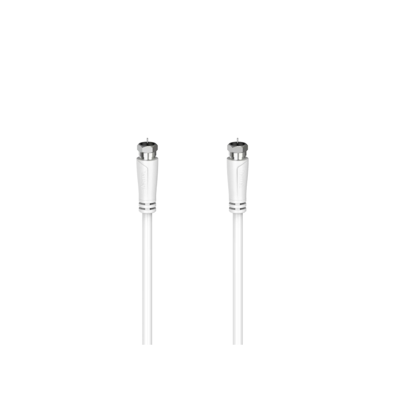Câble d'antenne coaxial Hama Essential - Longueur 3 m - Connecteur F mâle - Double blindage - Blindage 90 dB - Impédance 75 ohms