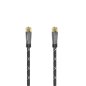 Câble d'antenne coaxial Hama Prime - Longueur 1,5 m - Bornes plaquées or - Connecteur F mâle - Blindage 120 dB - Impédance 75 oh