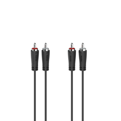 Câble audio Hama Essential - Longueur 5 m - Stéréo - Connecteurs mâles doubles - Noir