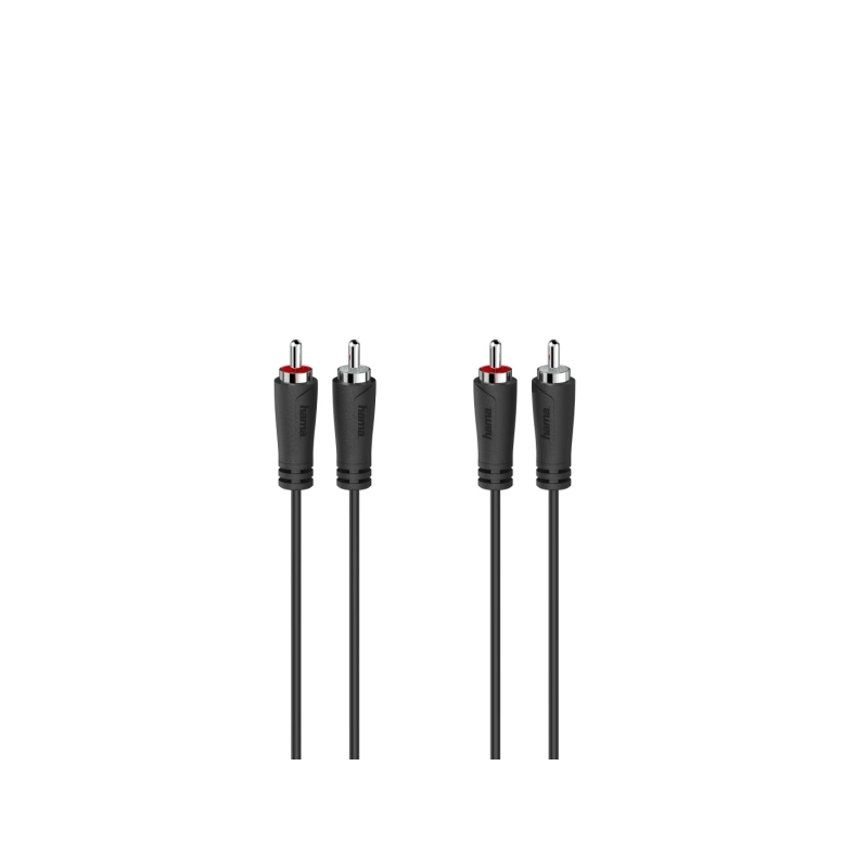 Câble audio Hama Essential - Longueur 5 m - Stéréo - Connecteurs mâles doubles - Noir