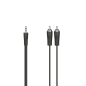Câble audio Hama Essential - 2 prises RCA mâles - Prise jack 3,5 mm mâle - Longueur 75 cm - Stéréo - Noir
