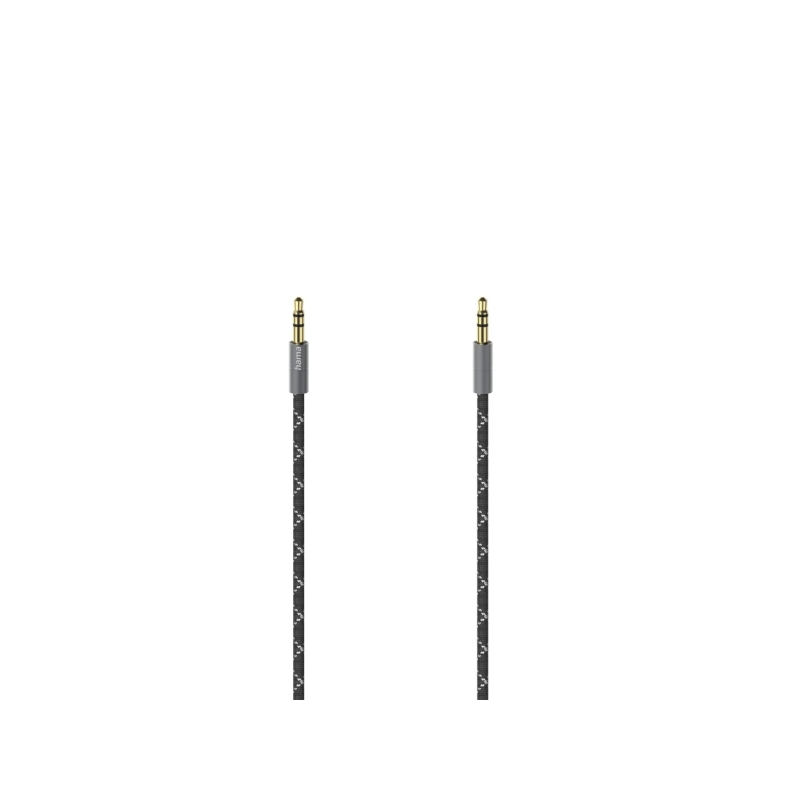Câble audio Hama Prime - Jack mâle 3,5 mm - Longueur 0,75 m - Contacts plaqués or - Stéréo - Noir et gris