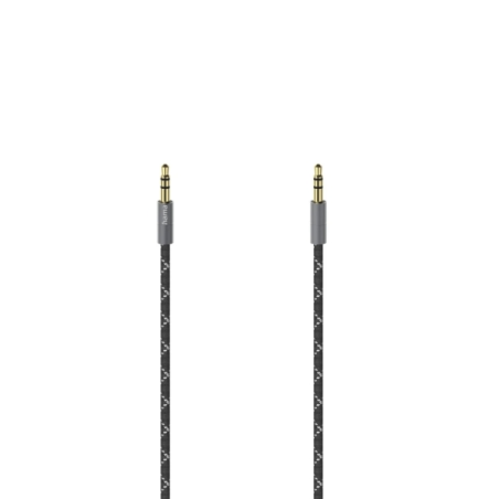Câble audio Hama Prime - Jack mâle 3,5 mm - Longueur 0,75 m - Contacts plaqués or - Stéréo - Noir et gris