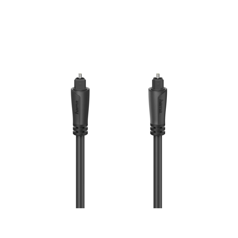 Câble audio à fibre optique Hama Essential - Longueur : 1,5 m - Connecteur Toslink mâle - Noir