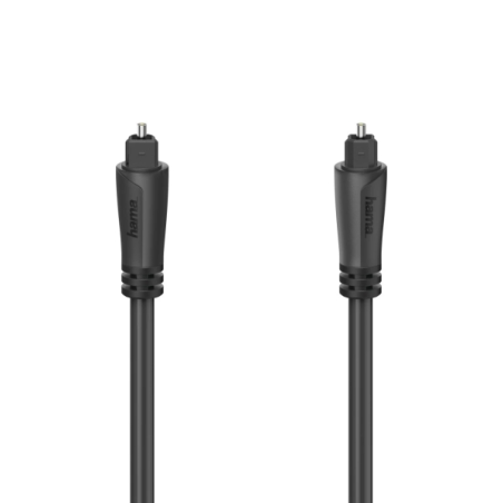 Câble audio à fibre optique Hama Essential - Longueur : 1,5 m - Connecteur Toslink mâle - Noir