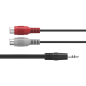 Câble audio Hama Essential - 2 prises RCA femelles - Prise jack 3,5 mm mâle - Longueur 10 cm - Stéréo - Noir