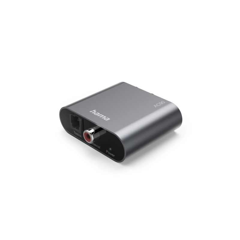 Convertisseur audio numérique-analogique Hama AC90 - 5 V - Câble de 1 m - RCA - Fibre optique - 4,91 x 5,738 x 1,68 cm - Couleur