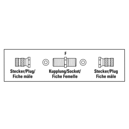 Kit adaptateur Hama Essential pour câble d'antenne - 2 connecteurs F femelles - Adaptateur connecteur F mâle-mâle - Argent