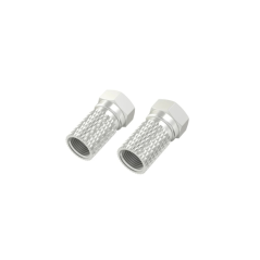 Hama Essential Lot de 2 connecteurs mâles F - Câbles jusqu'à 6,8 mm - Fixation par vis - Couleur argent