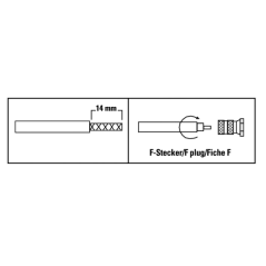 Hama Essential Lot de 2 connecteurs mâles F - Câbles jusqu'à 6,8 mm - Fixation par vis - Couleur argent