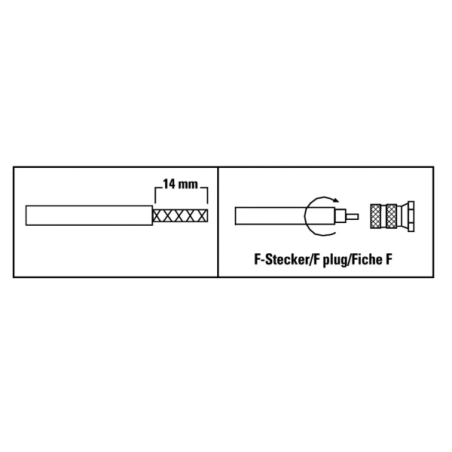 Hama Essential Lot de 2 connecteurs mâles F - Câbles jusqu'à 6,8 mm - Fixation par vis - Couleur argent