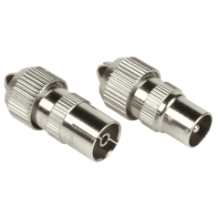 Kit de connecteurs coaxiaux Hama Essential - Mâle et femelle - Convient aux câbles de 5 à 7 mm² - Fixation par vis - Couleur arg