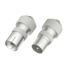 Kit de connecteurs coaxiaux Hama Essential - Mâle et femelle - Convient aux câbles de 5 à 7 mm² - Fixation par vis - Couleur arg