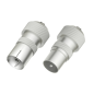 Kit de connecteurs coaxiaux Hama Essential - Mâle et femelle - Convient aux câbles de 5 à 7 mm² - Fixation par vis - Couleur arg