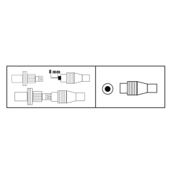 Connecteur coaxial mâle Hama Essential - Convient aux câbles de 5 à 7 mm² - Fixation par clip - Blanc
