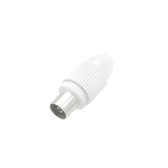 Connecteur coaxial femelle Hama Essential - Convient aux câbles de 5 à 7 mm² - Montage par clip - Blanc