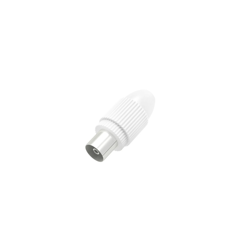 Connecteur coaxial femelle Hama Essential - Convient aux câbles de 5 à 7 mm² - Montage par clip - Blanc