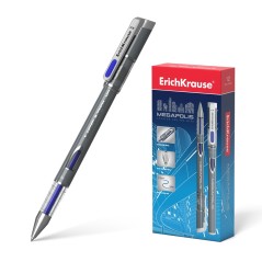 stylo bille gris clip bleu