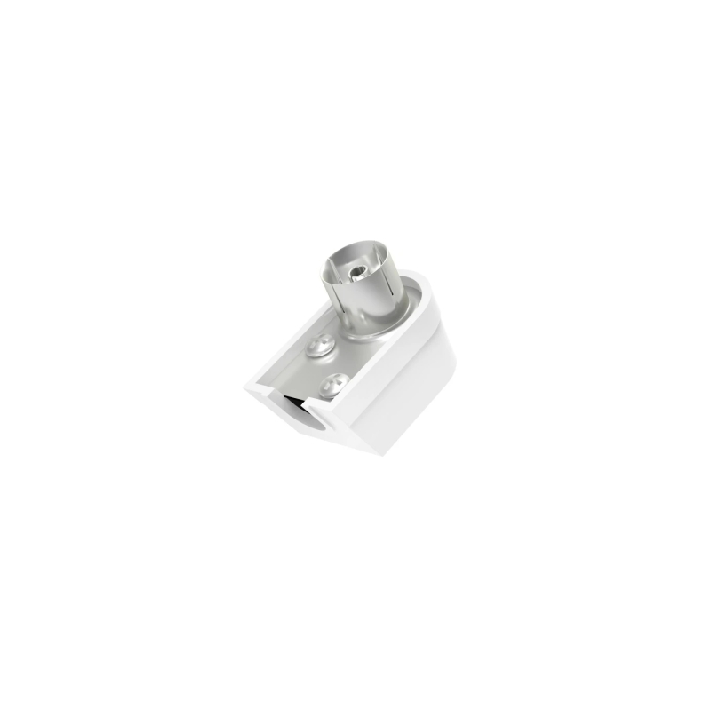 Connecteur coaxial femelle Hama Essential - Coudé à 90° - Fixation par vis - Câbles jusqu'à 6 mm² - Couleur argent