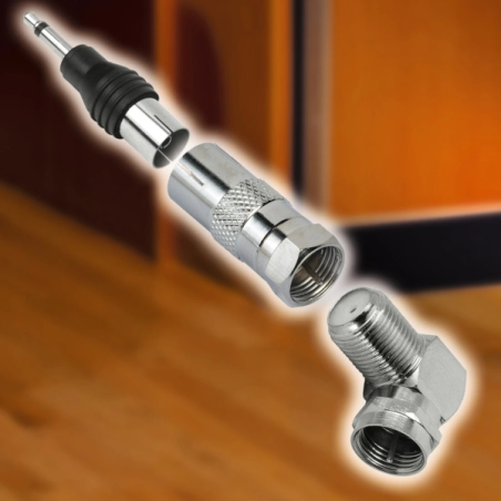 Adaptateur Hama Essential F vers coaxial - Couleur argent
