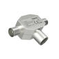 Répartiteur d'antenne Hama Essential - Connecteur coaxial femelle - Connecteur coaxial mâle x2 - Métal - Argent