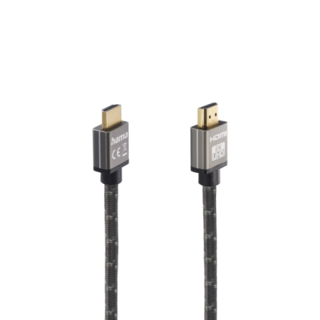 Câble HDMI 8K mâle Hama Prime - Longueur : 2 m - Certifié - Compatible eARC - Connecteurs plaqués or - Ethernet - Vitesse jusqu'