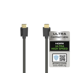 Câble HDMI 8K mâle Hama Essential - Longueur : 1 m - Certifié - Compatible eARC - Connecteurs plaqués or - Ethernet - Vitesse ju