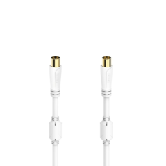 Câble coaxial Hama Essential pour antenne mâle/femelle - Longueur 0,75 m - Bornes plaquées or - Triple blindage - Atténuation de