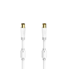 Câble coaxial Hama Essential pour antenne mâle/femelle - Longueur : 1,5 m - Bornes plaquées or - Triple blindage - Atténuation :