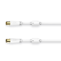 Câble coaxial Hama Essential pour antenne mâle/femelle - Longueur : 1,5 m - Bornes plaquées or - Triple blindage - Atténuation :