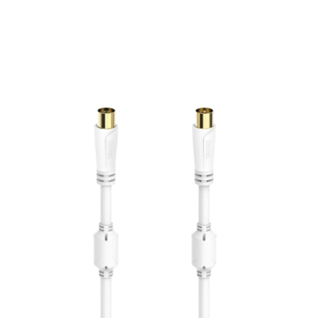 Câble coaxial Hama Essential pour antenne mâle/femelle - Longueur : 3 m - Bornes plaquées or - Triple blindage - Atténuation : 1