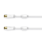 Câble coaxial Hama Essential mâle/femelle pour antenne - Longueur : 5 m - Bornes plaquées or - Triple blindage - Atténuation : 1