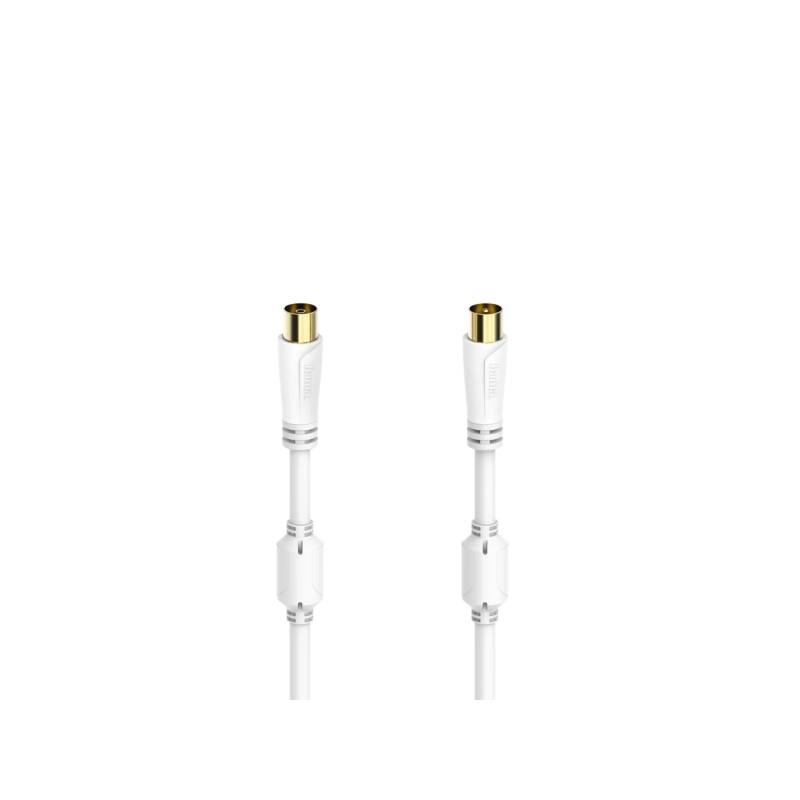 Câble coaxial Hama Essential pour antenne mâle/femelle - Bornes plaquées or - Longueur : 10 m - Triple blindage - Atténuation :
