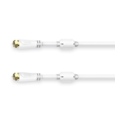 Câble d'antenne coaxial Hama Essential - Longueur 1,5 m - Bornes plaquées or - Connecteur F mâle - Triple blindage - Atténuation