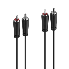 Câble audio RCA mâle Hama Essential - Longueur 1,5 m - Stéréo - Noir