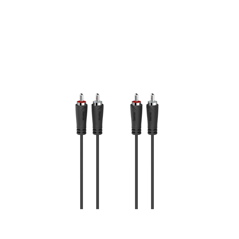 Câble audio RCA Hama Essential - Longueur : 3 m - Stéréo - Connecteurs mâles doubles - Noir