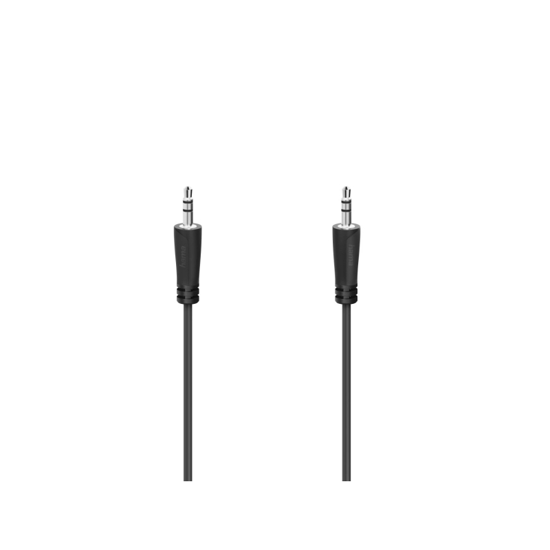 Câble audio Hama Essential - Prise jack mâle 3,5 mm - Stéréo - Longueur 1,5 m - Noir