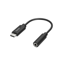 Câble adaptateur audio Hama Essential - USB-C mâle vers prise jack 3,5 mm femelle - Stéréo - Noir
