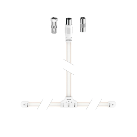 Antenne dipôle Hama Essential DAB+ - Câble coaxial 1,75 m - Blanche