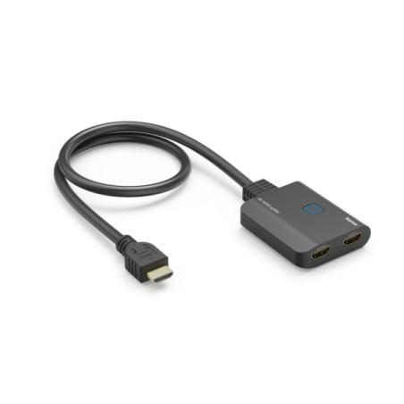Répartiteur HDMI 4K Hama - 1 entrée - 2 sorties - Indicateur LED - 6,55 x 1,6 x 5,55 cm - Noir