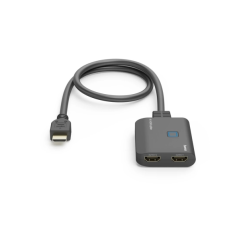 Répartiteur HDMI 4K Hama - 1 entrée - 2 sorties - Indicateur LED - 6,55 x 1,6 x 5,55 cm - Noir