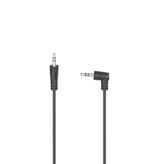 Câble audio coudé à 90° Hama Essential - Prise jack mâle 3,5 mm - Longueur 0,5 m - Noir